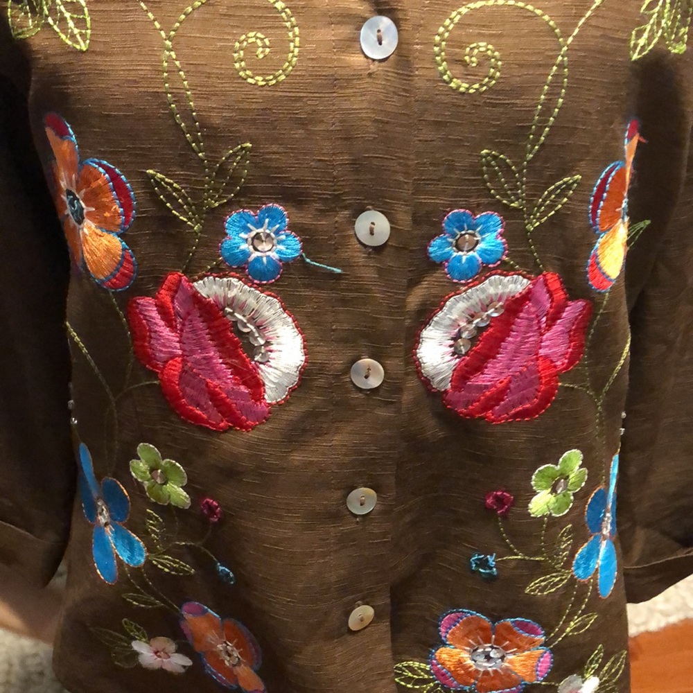 Silk Embroidered Top - Picture 5 of 11